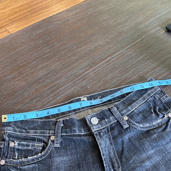 7for all mankind ladies jeans in size 27. Faded black distressed denim-Flare leg - Picture 10 of 12